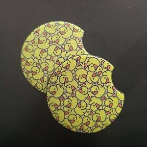 Rubber Duck Car Coasters | DUCK DUCK JEEP New Set Of Two Sublimated Car Coasters